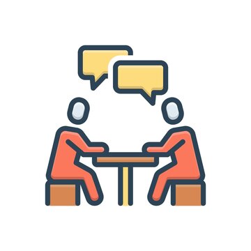 Color illustration icon for conversation