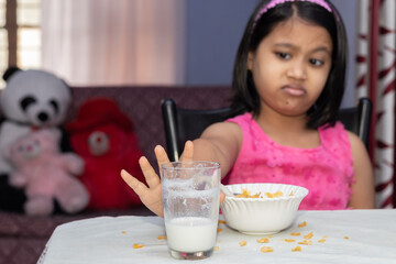 Milk and cereal as breakfast