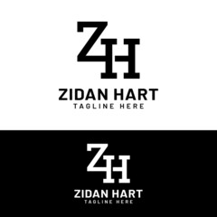 Fototapeta premium Z H ZH HZ Letter Monogram Initial Logo Design Template. Suitable for General Sports Fitness Construction Finance Company Business Corporate Shop Apparel in Simple Modern Style Logo Design.