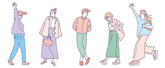 人物おしゃれイラスト素材	