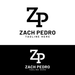 Z P ZP PZ Letter Monogram Initial  Logo Design Template. Suitable for General Sports Fitness Construction Finance Company Business Corporate Shop Apparel in Simple Modern Style Logo Design.