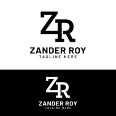 Z R ZR RZ Letter Monogram Initial  Logo Design Template. Suitable for General Sports Fitness Construction Finance Company Business Corporate Shop Apparel in Simple Modern Style Logo Design.