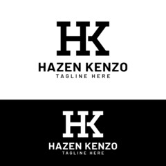 Fototapeta premium H K HK KH Letter Monogram Initial Logo Design Template. Suitable for General Sports Fitness Construction Finance Company Business Corporate Shop Apparel in Simple Modern Style Logo Design.