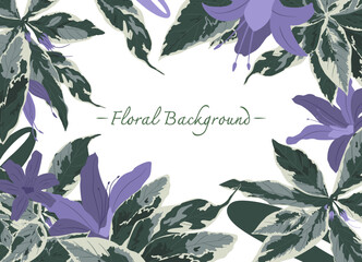 foliage and floral frame in forest theme banner background