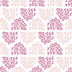 Abstract Pink Organic Shape Leaves Vector Graphic Seamless Pattern