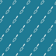 Abstract Shovel in Line Art Vector Graphic Seamless Pattern