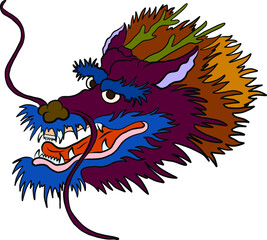 Japanese dragon tattoo isolated on white background.illustration of asia dragon for printing.Dragon Chinese character.Symbol of asia.Vector art design for coloring book and T-shirt.