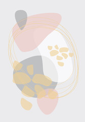 Minimalist abstract art background with a spot. Decoration with an artistic drawing of a poster, banner or interior painting.