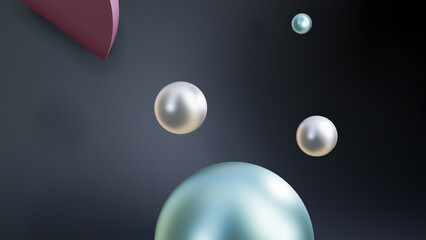 Abstract background with geometric shapes 3d on black background ,3d rendered illustration