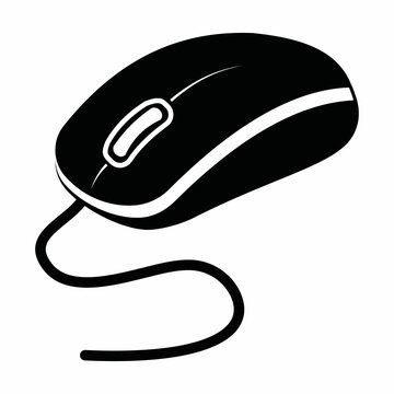 gaming computer mouse, isolated vector illustration icon stencil