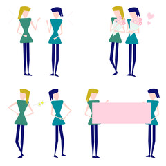 女性　仲良し　ケンカ　感情　セット