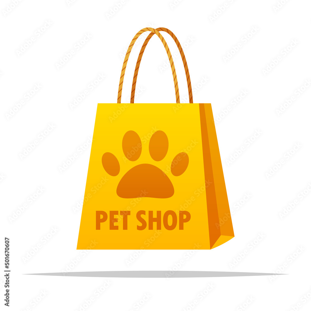 Wall mural pet shop shopping bag vector isolated illustration