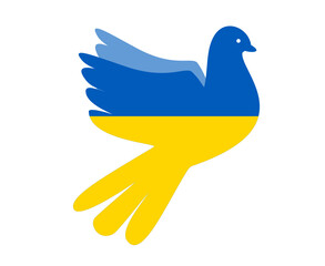 Ukraine Flag dove of peace Emblem Symbol Abstract National Europe Vector illustration Design