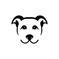 a minimalist and modern dog logo illustration