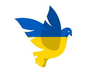 Fototapeta na wymiar Dove Of Peace Flag Ukraine National Europe Emblem Vector Design Symbol Abstract illustration