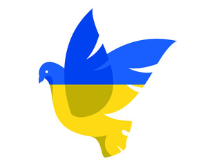 Fototapeta na wymiar Ukraine Flag Dove Of Peace Emblem Vector Design Symbol Abstract National Europe illustration