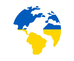Obraz premium Ukraine Flag Emblem World Map National Europe Abstract Symbol Vector illustration Design