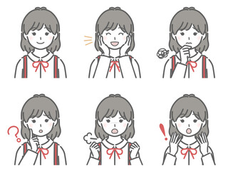 女の子の色々な表情