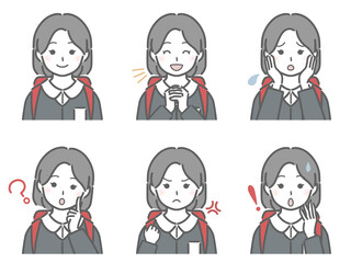 制服の女の子の色々な表情