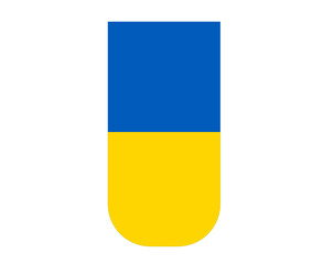Ukraine Emblem Ribbon Flag Symbol Design National Europe Vector Abstract illustration