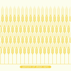 Ears of wheat horizontal border seamless pattern