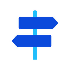 Direction signpost icon vector graphic illustration in blue