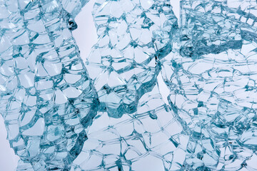gesplittertes Glas, Sicherheitsglas, Splitter.