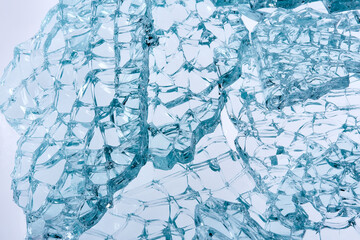 gesplittertes Glas, Sicherheitsglas, Splitter.