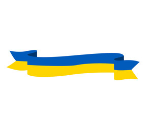 Ukraine Ribbon Flag Emblem National Europe Design Symbol Vector Abstract illustration