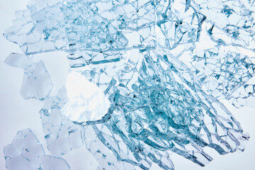 gesplittertes Glas, Sicherheitsglas, Splitter.