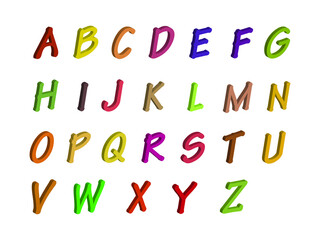 Naklejka premium Alphabet letter icon Vector illustration. Name Alphabet symbol. Kids Nursery isolated on white background, Clip Art, Cute, Cartoon ABC