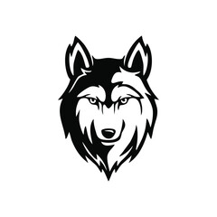 a wolf logo illustration in modern style - obrazy, fototapety, plakaty