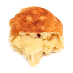 Potato patties isolated on white background.