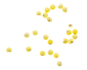 Millet groats isolated on a white background.