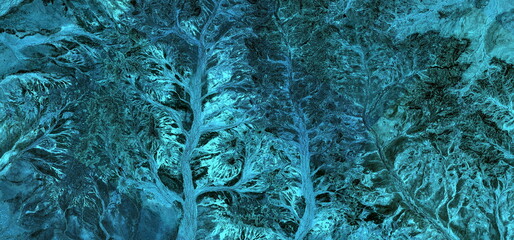 abstract landscape photo of the deserts of Africa from the air emulating the shapes and colors of moonlight in the forest, Genre: Abstract naturalism, from the abstract to the figurative