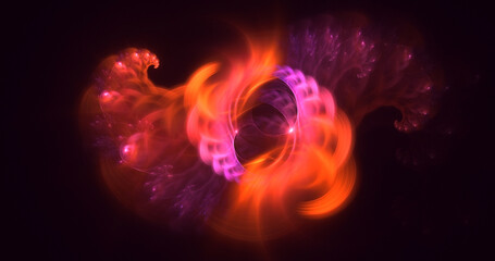 3D rendering abstract multicolor technology fractal light background