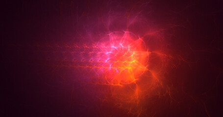 3D rendering abstract multicolor technology fractal light background