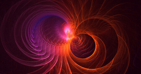 3D rendering abstract multicolor technology fractal light background