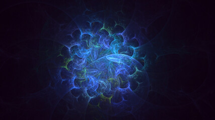 3D rendering abstract multicolor technology fractal light background