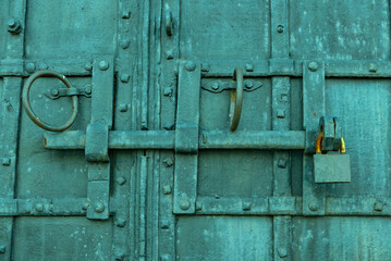 closed metal door with lock