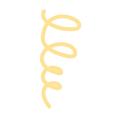 Ribbon serpentine tinsel yellow spiral color curly