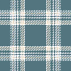 Plaid seamless pattern in blue. Check fabric texture. Vector textile print.