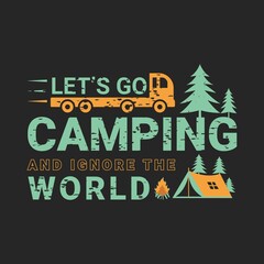 LET'S GO CAMPING Graphic Travel T-Shirt Design