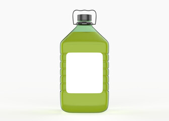 transparent Oil bottle mockup isolated on white background. 3d illustration