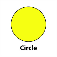 Circle geometric shape yellow color vector	