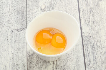 Chicken egg in the bowl