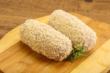 Raw chicken cutlet for roast