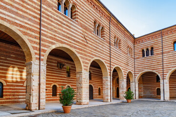 Courtyard of The Old Market, Verona, Italy.