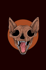 Cat skull vector illustration