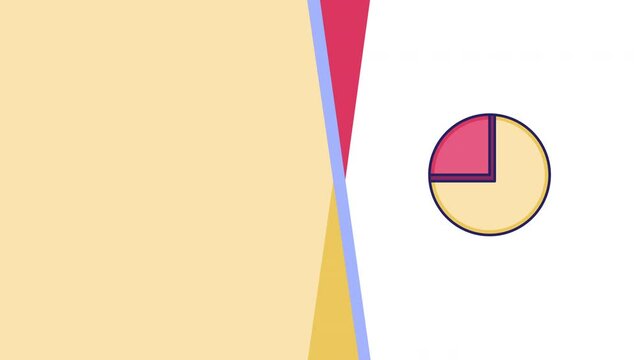4k vertical video of colorful business pie chart documents or reports.